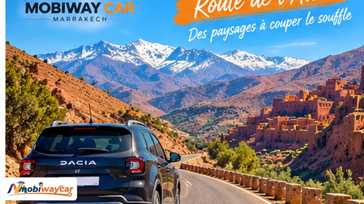 Voiture de location sur la route de l’Atlas au départ de Marrakech